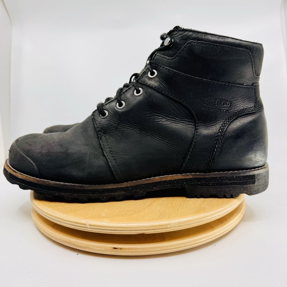 KEEN The Rocker Boots Mens 13 Black Leather Waterproof Lace Up Utility Casual